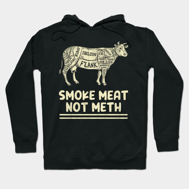 Smoke Meat Not Meth Cow Beef Barbecue Animal Hoodie by US GIFT
